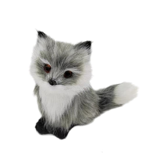 MOMOJIA Handcrafted Realistic Cuddly Foxes Shaped Ornament Materials DecorativeAn1ma1Figurine Pendant Party Decorations