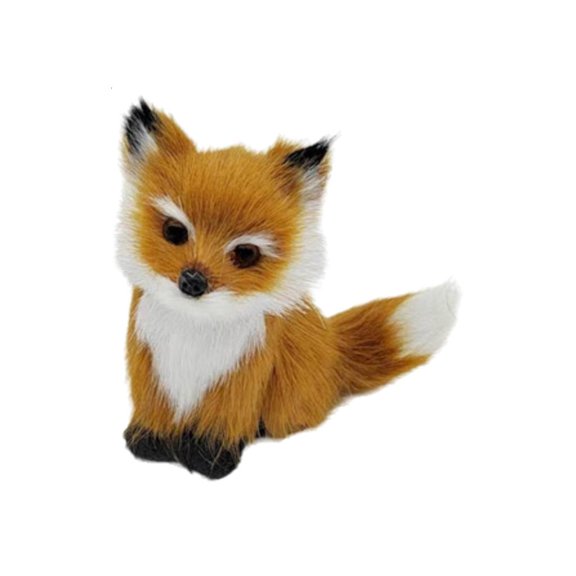MOMOJIA Handcrafted Realistic Cuddly Foxes Shaped Ornament Materials DecorativeAn1ma1Figurine Pendant Party Decorations