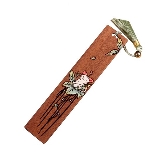 MOMOJIA Handmade Carving Wood Book Mark for Book Lovers Vintages Bookmarks for Readers