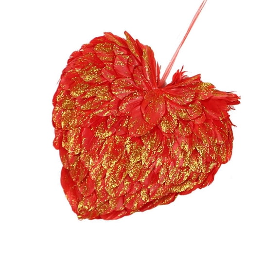 MOMOJIA Handmade Foam Feathered Heart Wall Hanging Craft For Valentine Party Theme Decoration