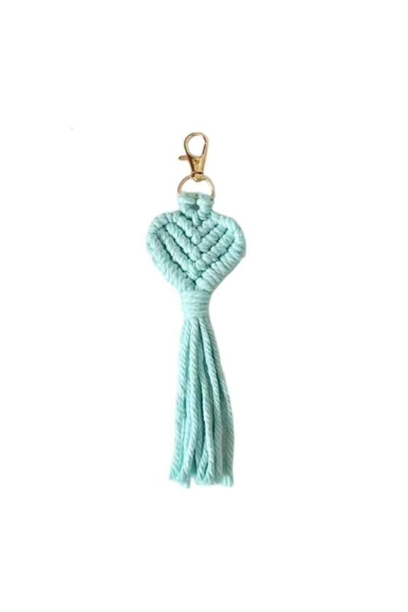Handmade Heart Tassels Keychain Handwoven Key Holder Key Organiser Accessory For Backpacks Wallets Purse Decoration