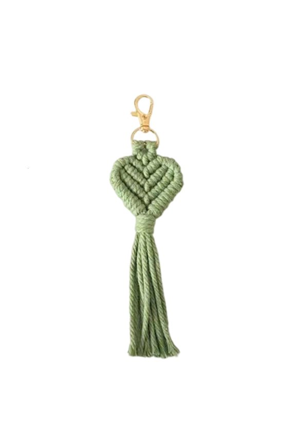 Handmade Heart Tassels Keychain Handwoven Key Holder Key Organiser Accessory For Backpacks Wallets Purse Decoration