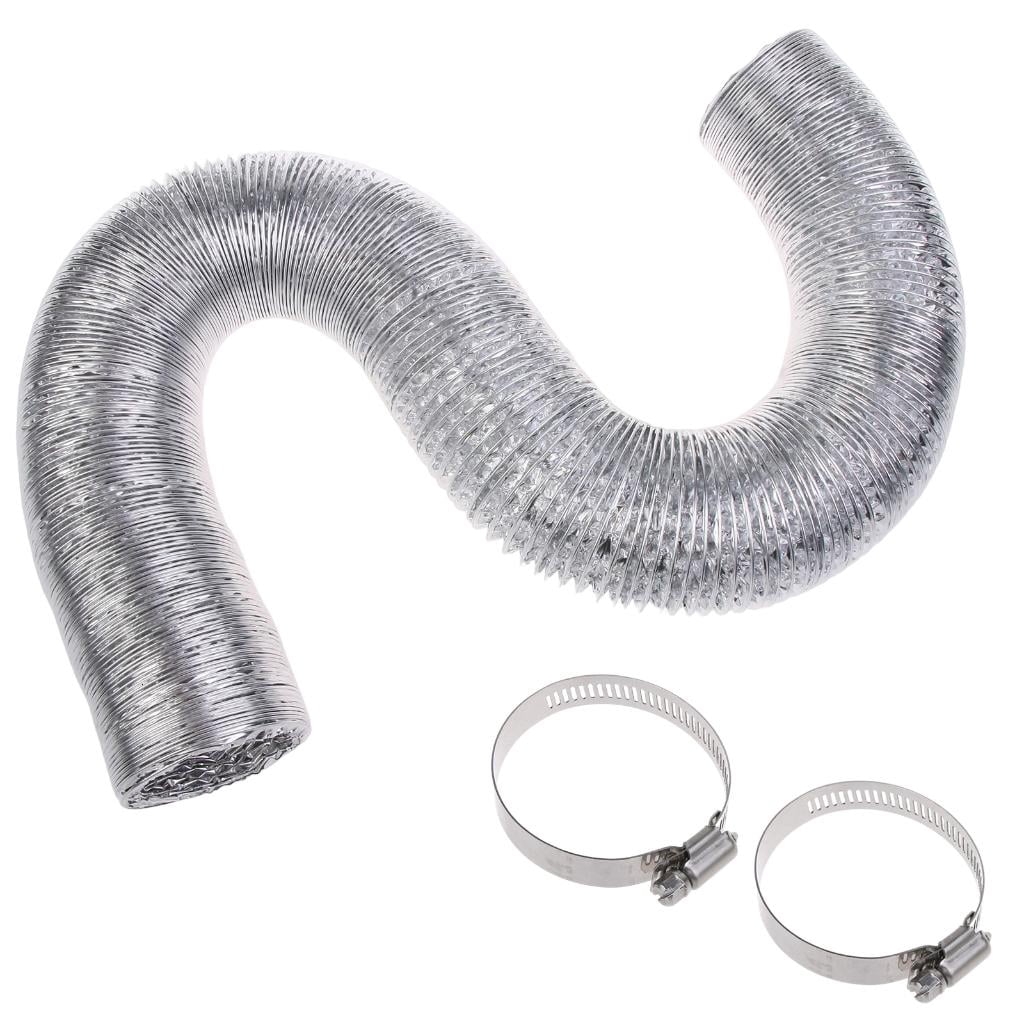 MOMOJIA Heavy Duty 2 Layer Dryer Vent Hose Aluminum Ducting with 2 Screw Clamps