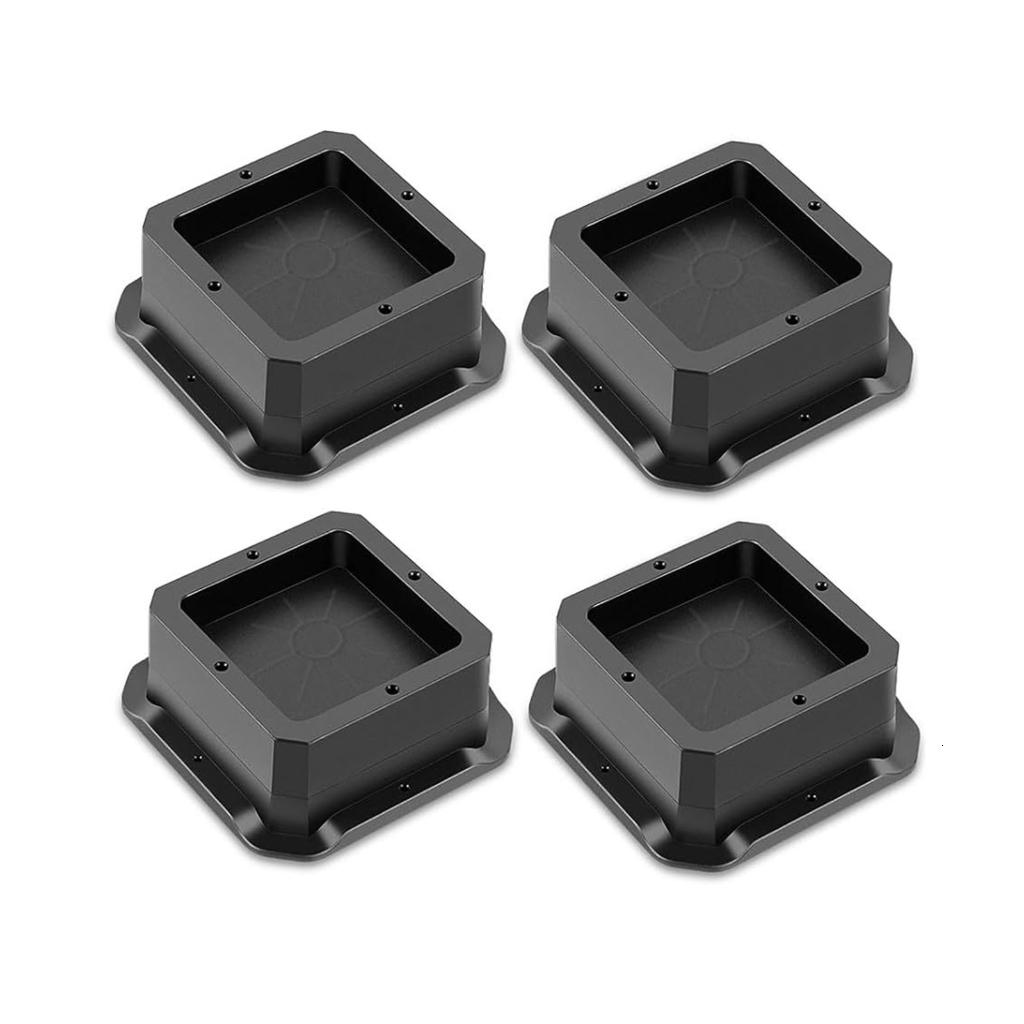 MOMOJIA Heavy Duty Rubber Bed Risers with Anti Slip Base Adjustable ...