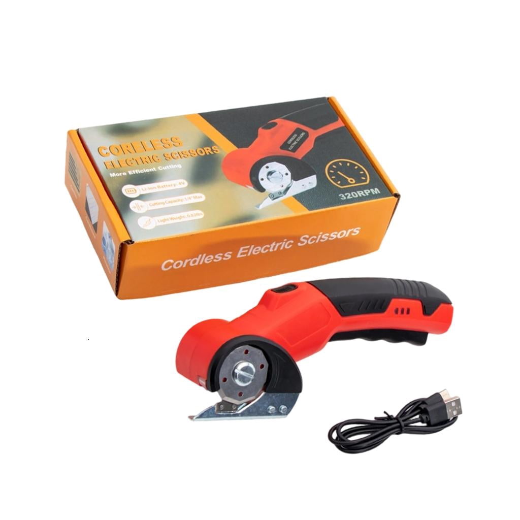 MOMOJIA High Capacity Cordless Fabric Scissors Electric Handheld Shears Safety Guard Rechargeable USB Design