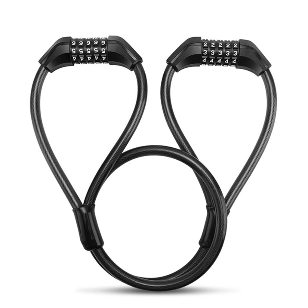 MOMOJIA High Security AntiTheft Bicycles Cable Lock Double Head Password Lock Keyless Combination Bicycles Padlocks Enduring