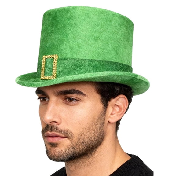 MOMOJIA Homburg Top Hat Leprechaun Panama Green Porkpie Hat Surprise Gift for Holiday