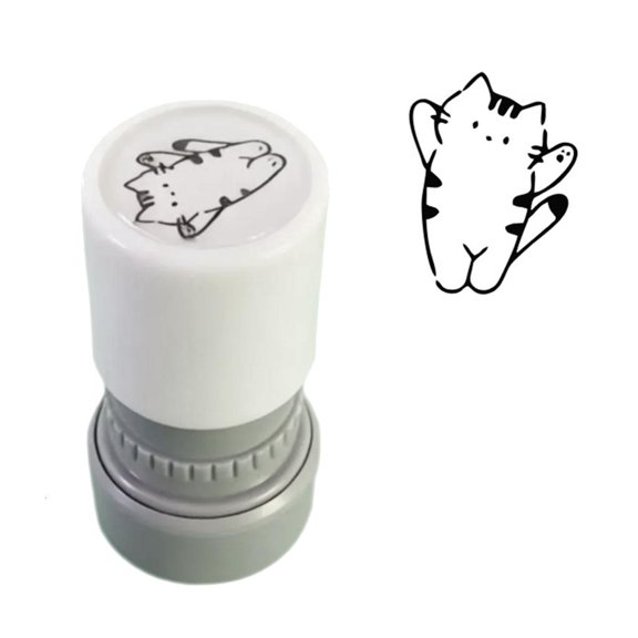 MOMOJIA Kitten Themed Stamper Kid Motivational Stamper Educational Toy for Card Making Scrapbooking Journal Planner Decoration