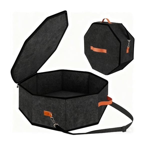 MOMOJIA Large Capacity Stackable Hat Box Travel Hat Organizers For 5 Felt Hats Sturdy Construction And Secure Closure