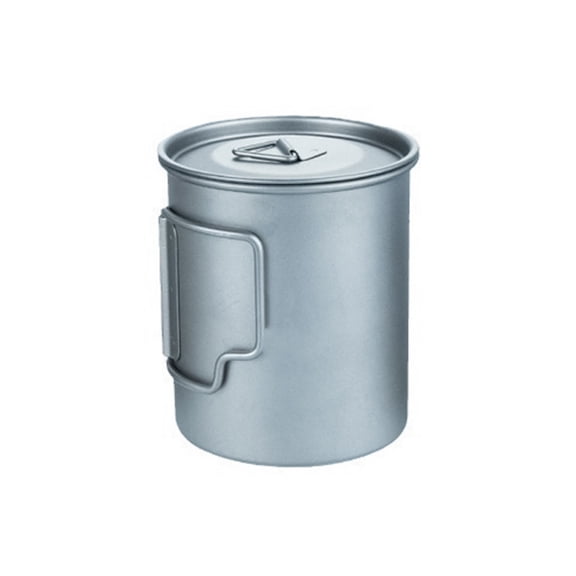 MOMOJIA Light Weight Metal Coffee Mug Travel Cup Camping Mug with Foldable Handle
