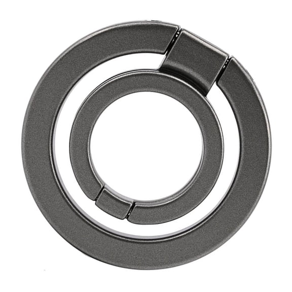 MOMOJIA Metal Phone Mount with Magnetic Rotating Base Double Hoop Mobile Holder for Horizontal Vertical Positioning