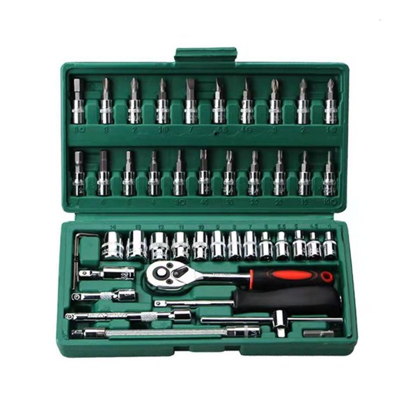 MOMOJIA Metic Socket Driver Bits- Set with Quick-Release Ratchet Wrench Extension Bars-