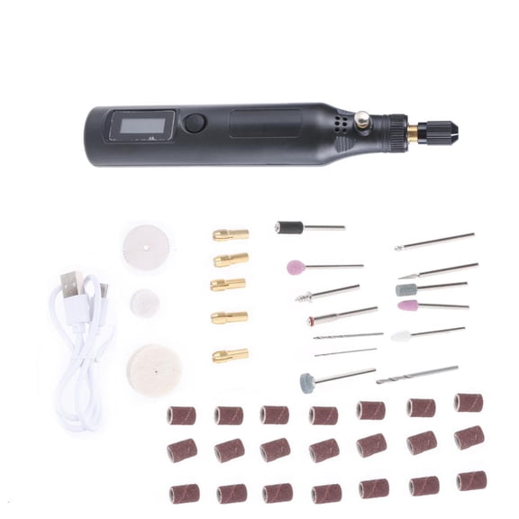 MOMOJIA Miniature Digital Electric Grinding Machine Portable Engraver Set for Craftsmen Model Repair Metal Polishing Carving 43x