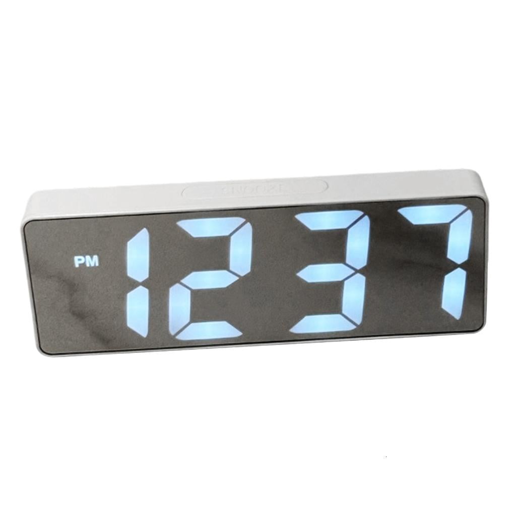 MOMOJIA Modern LED Digital Clock With Mirror Surfaces Double Power ...