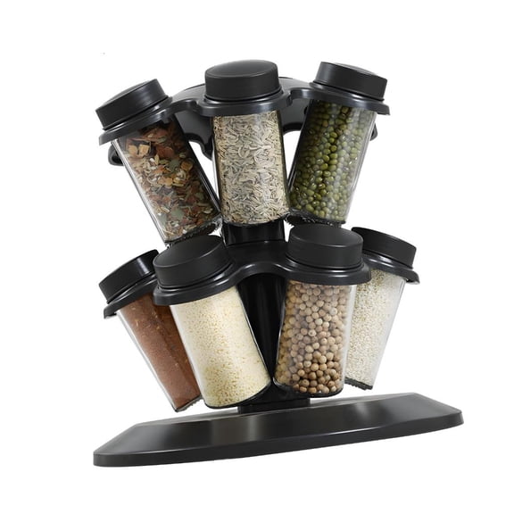 MOMOJIA Modern Spice Storage System Rotating Base 12 Jars Stackable Seasoning Bottle Rack Practical Kitchen Essential