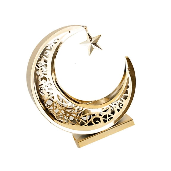 MOMOJIA Moon Shape Candel Stand Hollowed Carved Tealight Stand for Tabletop Mantels