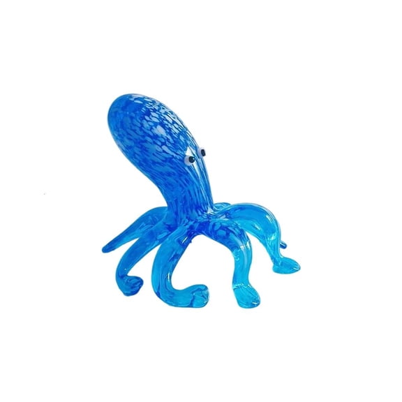 MOMOJIA Multicolor Octopuses Glass Miniature Figurine Home Office Desktop Decors Car Ornament Gift for Birthdays Valentines Day