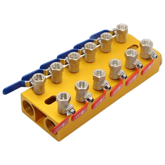 MOMOJIA Multiports Water Manifold Aluminum Water Flows Controller 4/5/6/8In 4/5/6/8Out