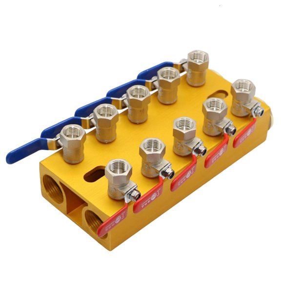 MOMOJIA Multiports Water Manifold Aluminum Water Flows Controller 4/5/6/8In 4/5/6/8Out