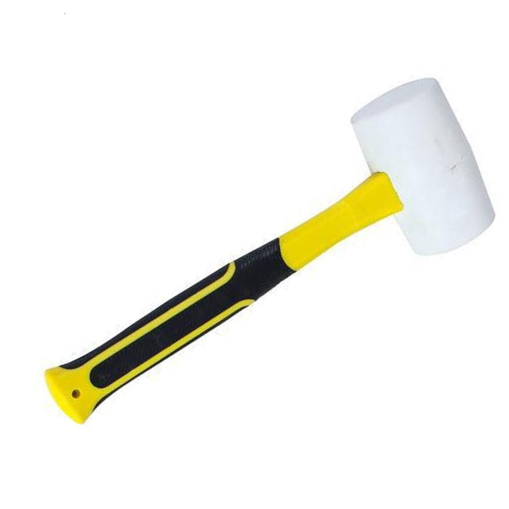 MOMOJIA Multipurpose White Rubber Hammer Fiberglass Handle Great for Garage Repairs