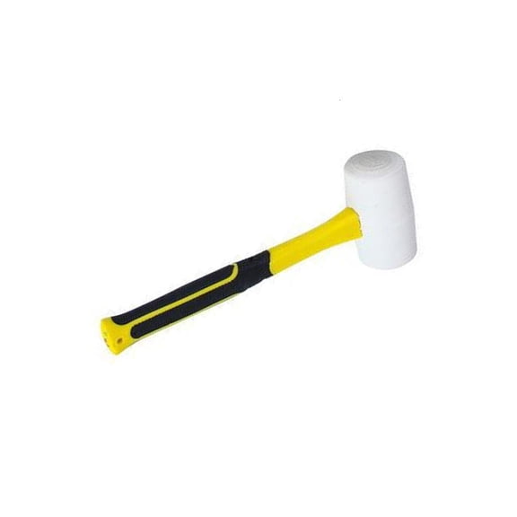 MOMOJIA Multipurpose White Rubber Hammer Fiberglass Handle Great for Garage Repairs