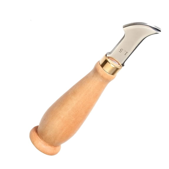 MOMOJIA Multipurpose1eatherGrooving Tool Stainless Steel Edging Creaser Tool with Wood Handle For Leatherworking Line Marking