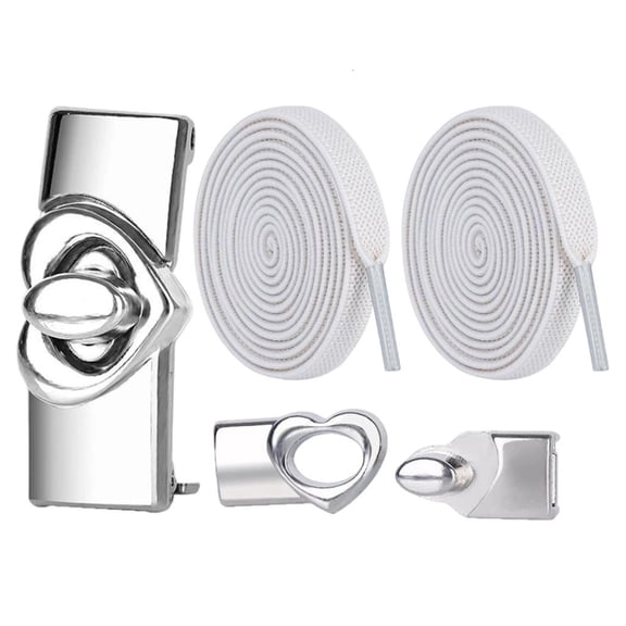 MOMOJIA No Tie Elastic Laces Metal Heart Clasp Design For Running Shoes Adults Kids