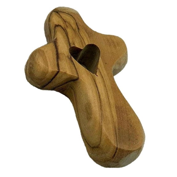 MOMOJIA Olived Wooden Pocket Crosses Handheld Prayer Crosses for Stress Relief Comfort