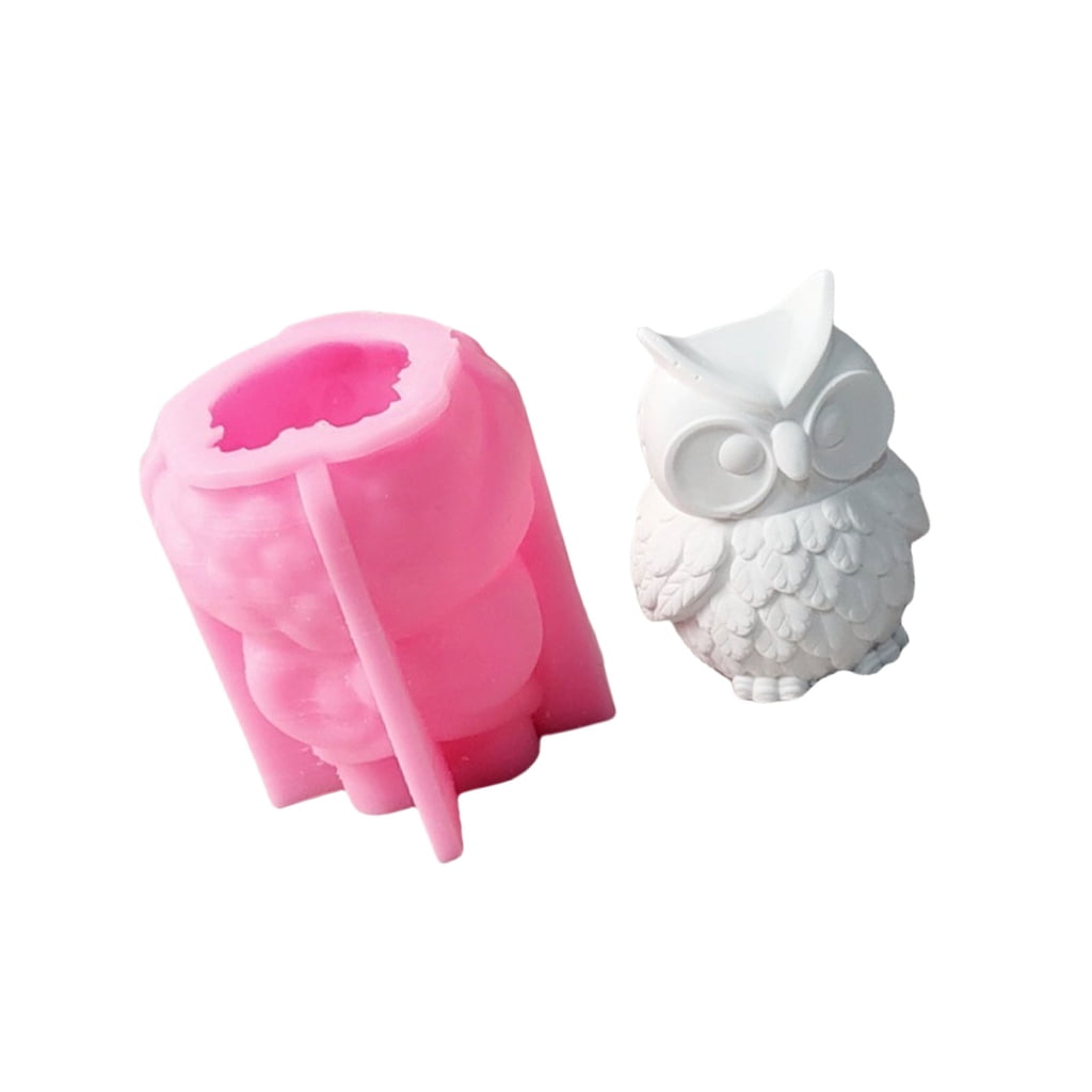 2PCS Owl Silicone Molds For Candle Making, Resin, Soap & Clay - 3D Animal DIY Craft Molds