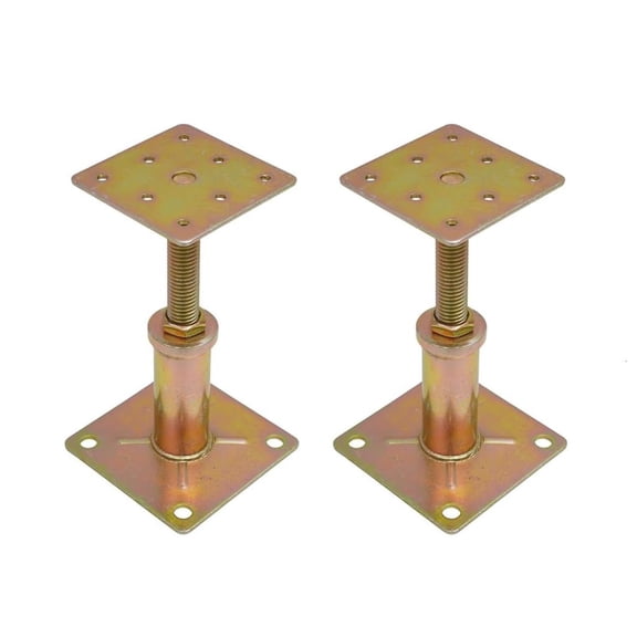 MOMOJIA Pack of 2 Adjustable Elevated Roof Support Brackets Heavy Duty Galvanized Metal Construction for Secure Building Projects