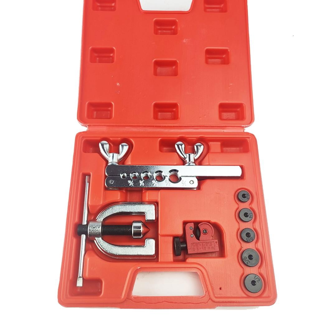 MOMOJIA Pipe Flaring Tool Set With 5pcs Adapters for Copper And Aluminum Tubing with Pipe CT127A Cutter Tool