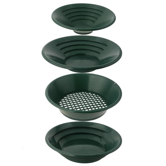 MOMOJIA Plastic Pan 4 Pcs Green Gold Mining Pans Mining Gravity Tray Gold Washing Pan