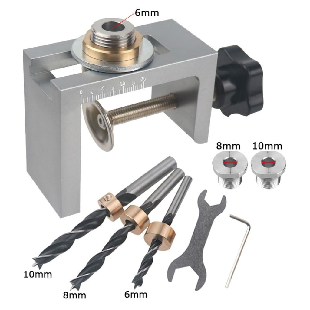 MOMOJIA Pocket Hole Jig Metal Pocket Screw Jig Drill Guide Holes Drilling Punch Locator