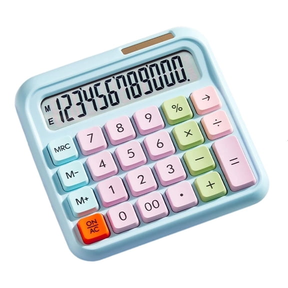 MOMOJIA Portable 12 Digit Calculator Flexible Key panel Large Screen Memory Function 15° Inclined Solar power Auto Charging For Office School Finance