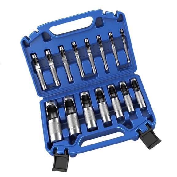 MOMOJIA Portable1eatherHole Punch Tool Kit 15 Size Steel Craft Tool With Storage Case