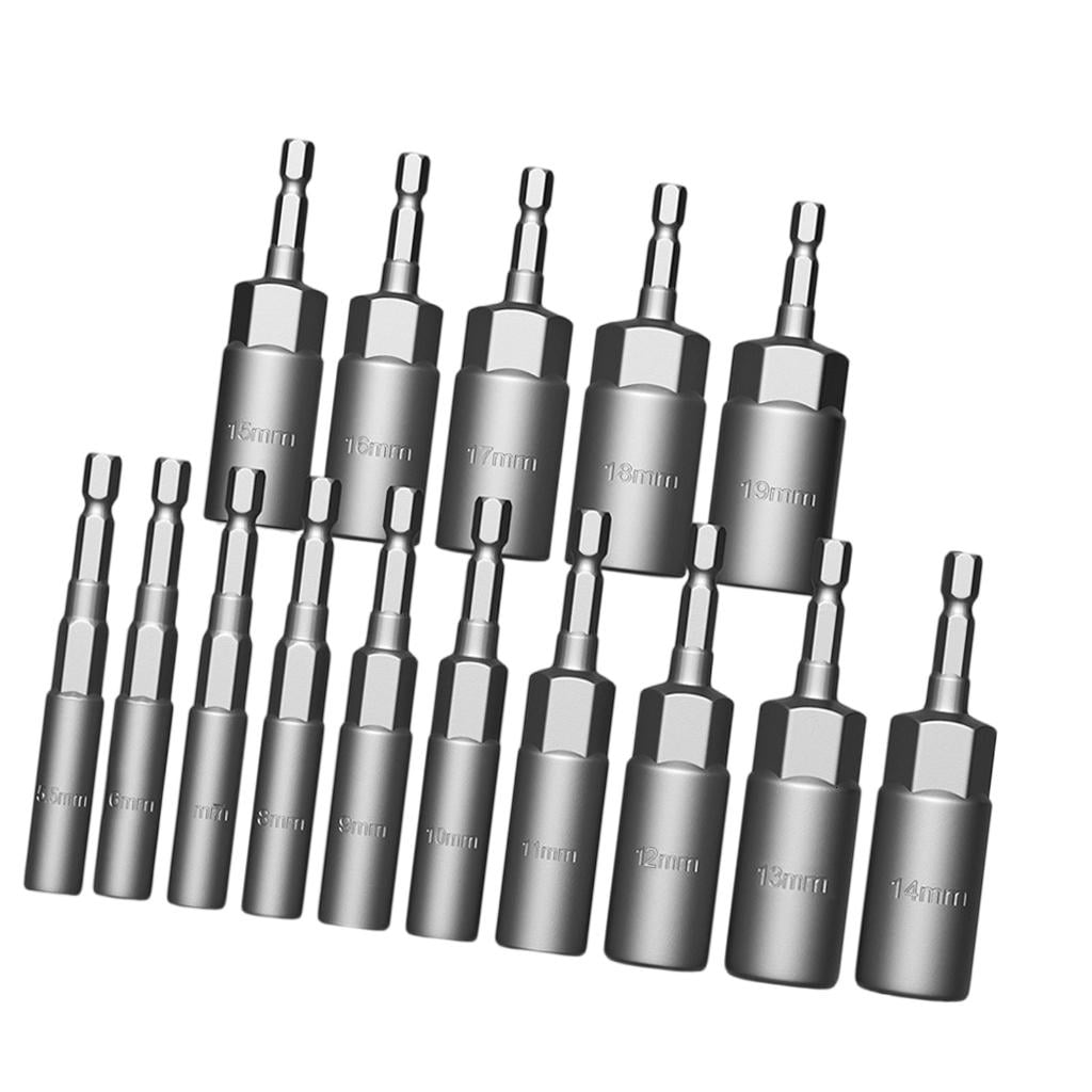MOMOJIA Power Nut Driver Drill Bit Set 1/4inch Shank Hexagonal Socket Adapter Bolt Driver