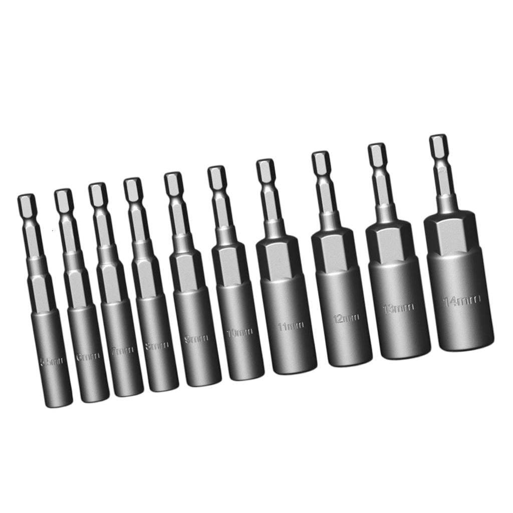 MOMOJIA Power Nut Driver Drill Bit Set 1/4inch Shank Hexagonal Socket Adapter Bolt Driver