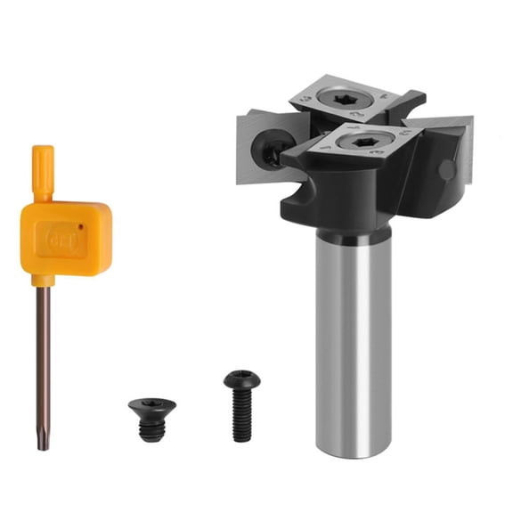 MOMOJIA Practical 4-Flute Spoilboard Surfacing Router Bits 1/2"/12mm/8mm Shank Milling Cutter Removable Insert-style Woodworking