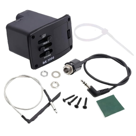 MOMOJIA Practical Plastic Constructed 2 Band Equalizer Sound Modification Device Plastic Texture Suitable for Wood Guitars