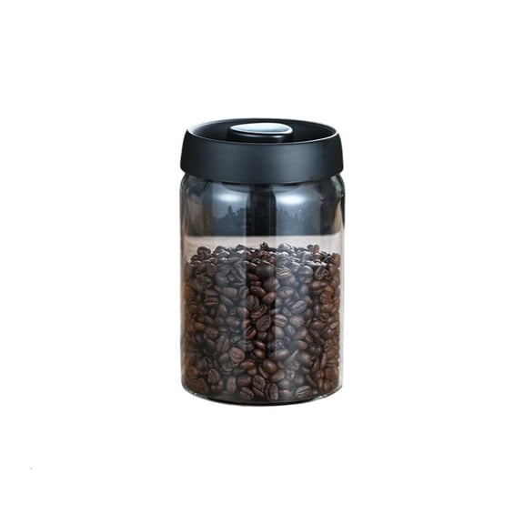 MOMOJIA Press Lock Coffee Storage Container Air Tight Glass Jar With Silicone Seal For Kitchen Countertop