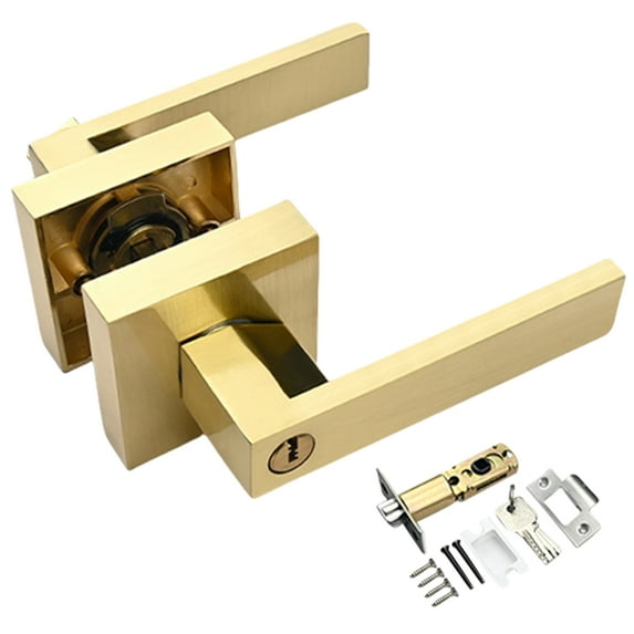 MOMOJIA Privacy Door Lever with Key Lock Aluminium Handle Pair Simple Installs