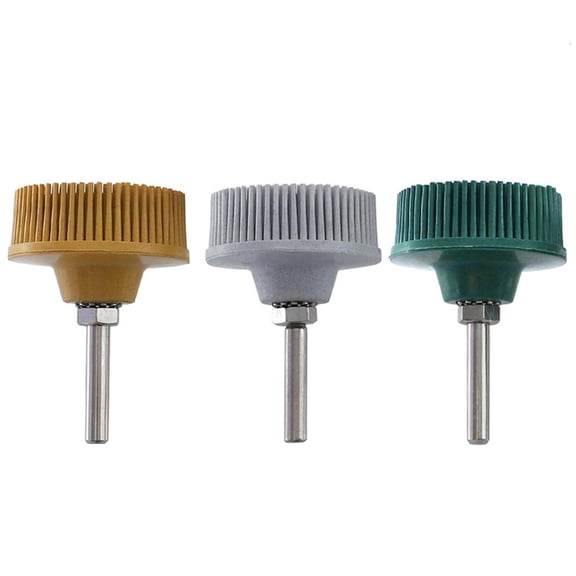 MOMOJIA Professional 2 Inch Rotary Deburring Brush With Emery Abrasive For Metal Polish