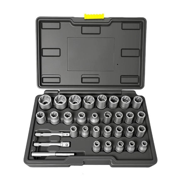 MOMOJIA Professional Bolt Extraction Tool 32pc Set Delicate Storage Case Metric Double Drives