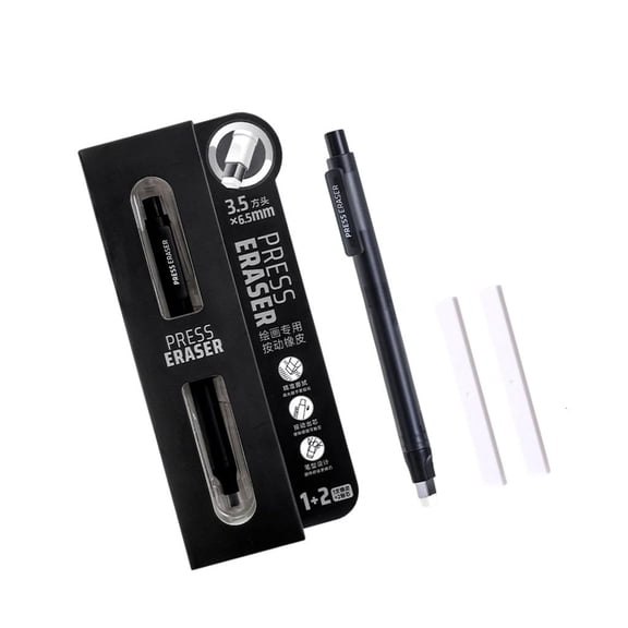 MOMOJIA Push Button Activated Eraser Pen Compacts Size Light Weight Retractable Eraser