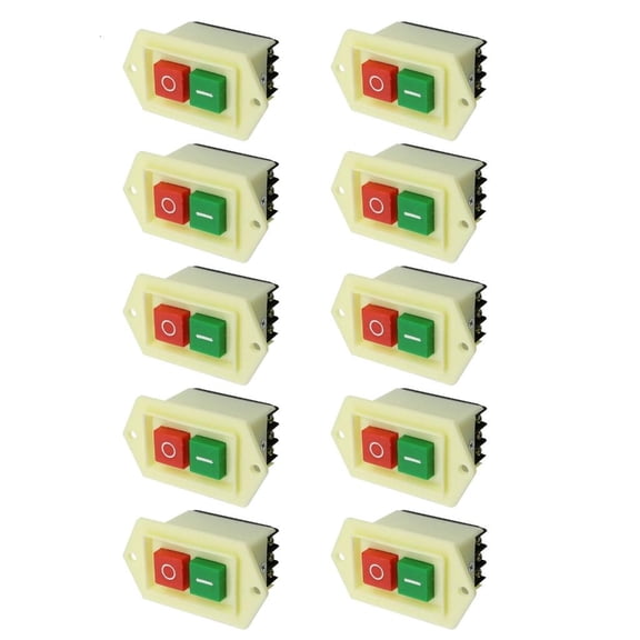MOMOJIA Push Button Switches Latching 3 Phase On/Offs Starts Stop Switches 10A 380V Push Button
