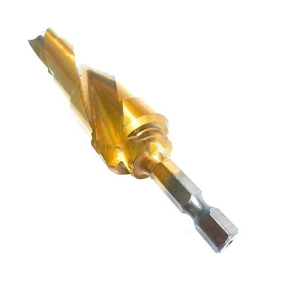 MOMOJIA Step Drill Bit 1/4" Hex Shank Spirals Grooved Step Drill Bit for Sheet Aluminium Metal Wood Hole Drilling Drill Bit