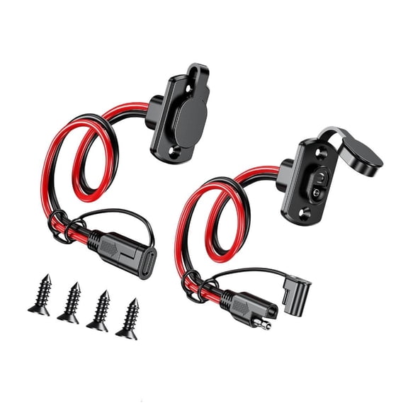 MOMOJIA Quick Connectors Harness with Protective Dust Covers 30CM 12AWG SAE Extension Cable Male to Female Adapters Cable