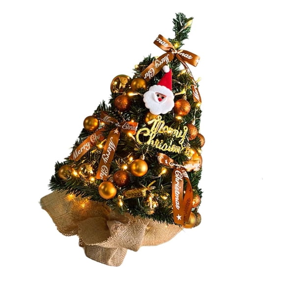 MOMOJIA Ready To Use 45cm Festival Pine Tree For Desktop Shelf Display Includes Lighting Set