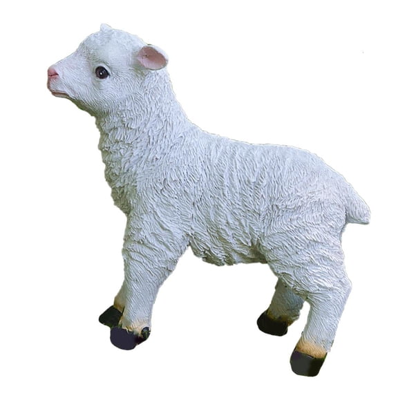 MOMOJIA Resin Goat Sculpture Compactly Size Lamb Statue Handcrafted Detail Sculpture For Home Restaurant Shop Decoration