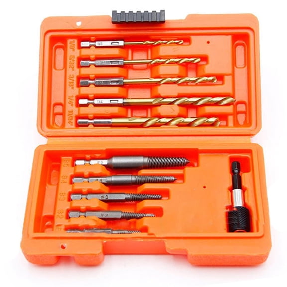 MOMOJIA Screw Extractor and Twist Drill Bit Set Easy Out Screw Extractor for Remove Damaged Screws Reverse Drill Bit Extractor